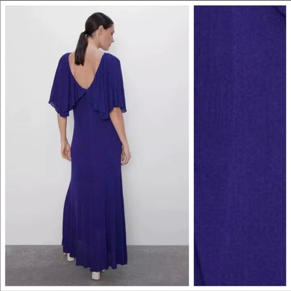NWT Zara Purple Metallic Thread Dress Size S, M. - Picture 3 of 6